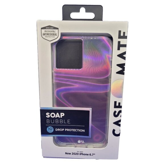 Case-Mate Soap Bubble Clear Case for iPhone 12 Pro Max 6.7” 10Ft Drop Protection - Picture 1 of 2